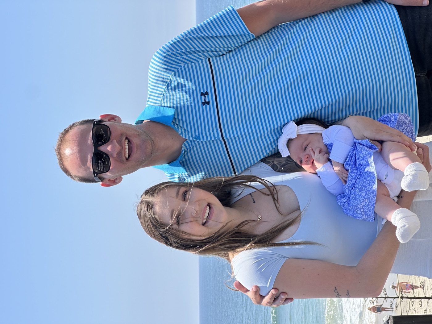 Davis with his wife and daughter